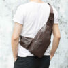 Leather Sling Shoulder Bag for Men & Women with Side Pockets
