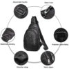 Leather Sling Shoulder Bag with Polyester Cotton Lining