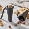 Ergonomic Nutcracker – Black Metal Walnut Opener with Easy-Grip Handle