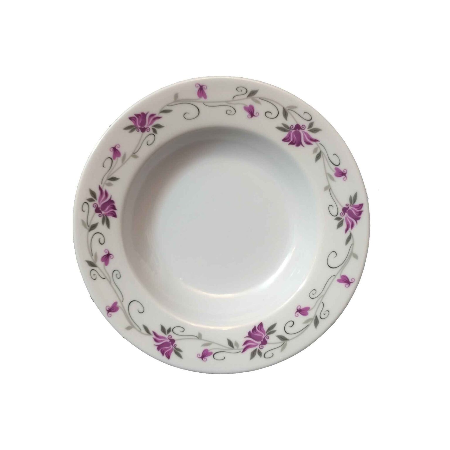 White Melamine Plate Set Microwave Safe Floral Design - ShopiPersia