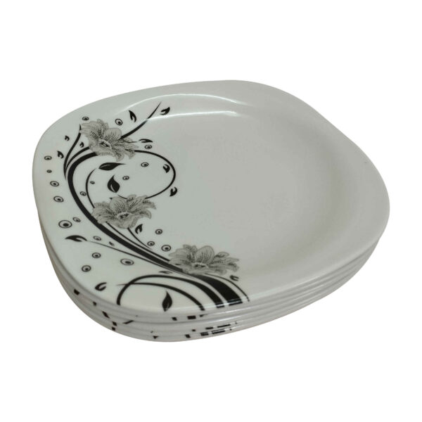 Melamine Dinnerware Plate Set - Durable & Unbreakable (Pack of 6)