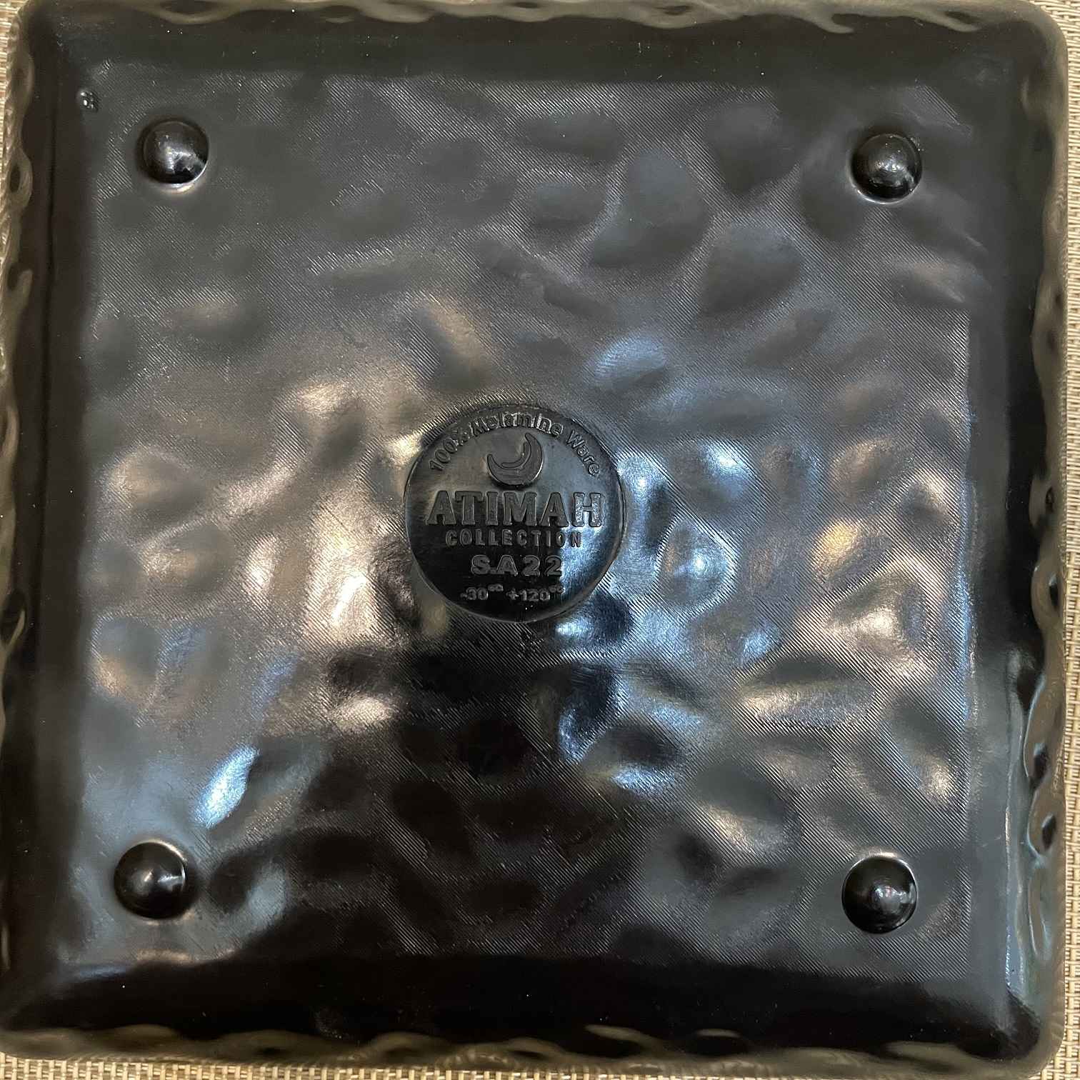 Melamine Plate Set, Microwave Safe, Square Shape, Pack of 3