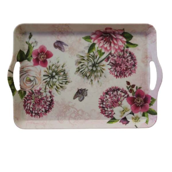 Melamine Serving Tray Lightweight & Durable Floral Design