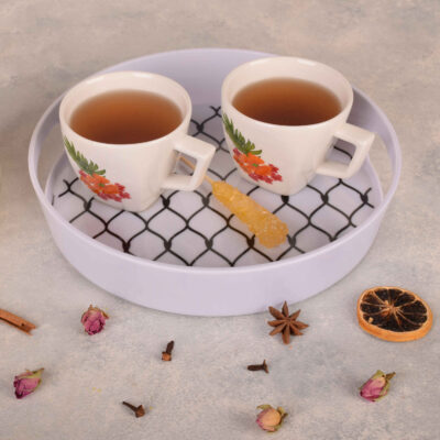 Melamine Serving Tray Round Shape for Food Serving Model Fence
