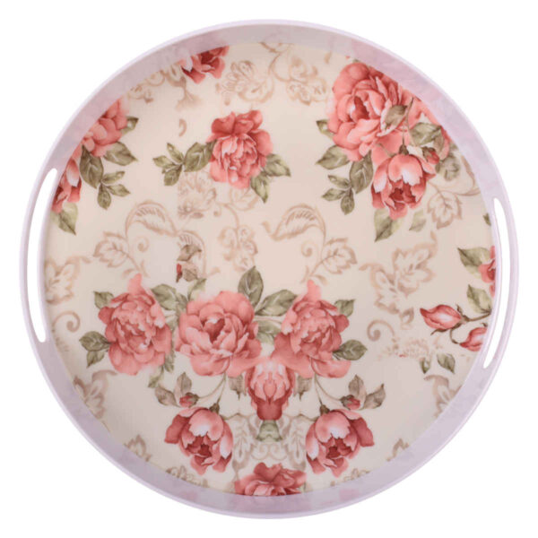 Melamine Serving Tray Round Shape for Multiple Uses Around The Home