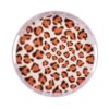 Melamine Serving Tray Round Shape with Handle Leopard Pattern