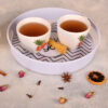 Melamine Serving Tray Round Shape with Handle Model Love You