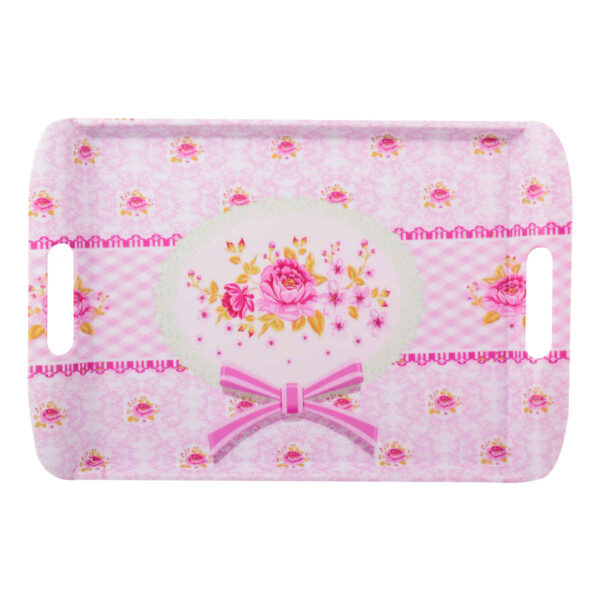 Melamine Serving Tray with Handle Lightweight Bow Design