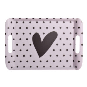 Melamine Tray with Handle Lightweight Heart Design