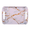 Melamine Serving Tray with Handle Lightweight Marble Design