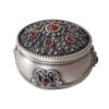 Metal Jewelry Box Vintage Design With Red Gem