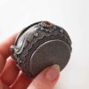 Metal Jewelry Box Vintage Design With Red Gem