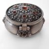 Metal Jewelry Box Vintage Design With Red Gem