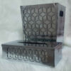 Metal Waste Basket & Tissue Box Set - Diamond Design