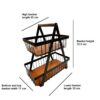 Metal Wire Fruit Basket 2-Tier With Detachable Wooden Base