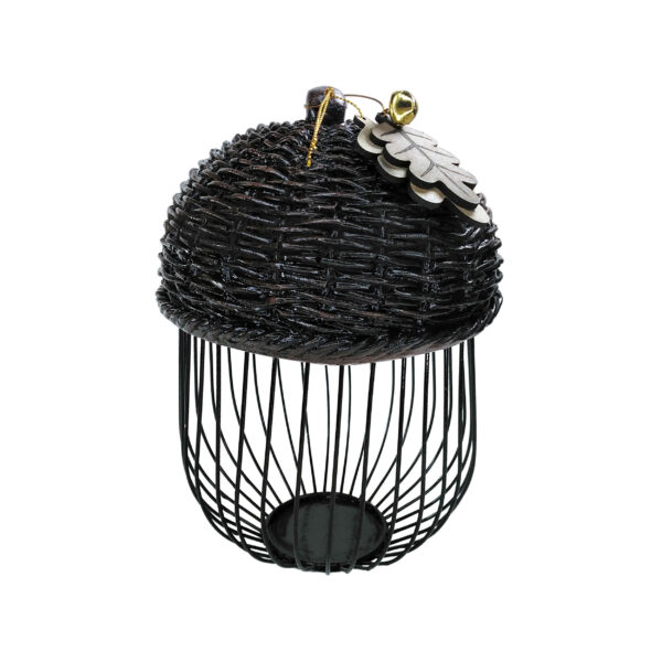 Metal Wire Fruit Basket Oak Shaped With Resin Door