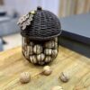 Metal Wire Fruit Basket Oak Shaped With Resin Door
