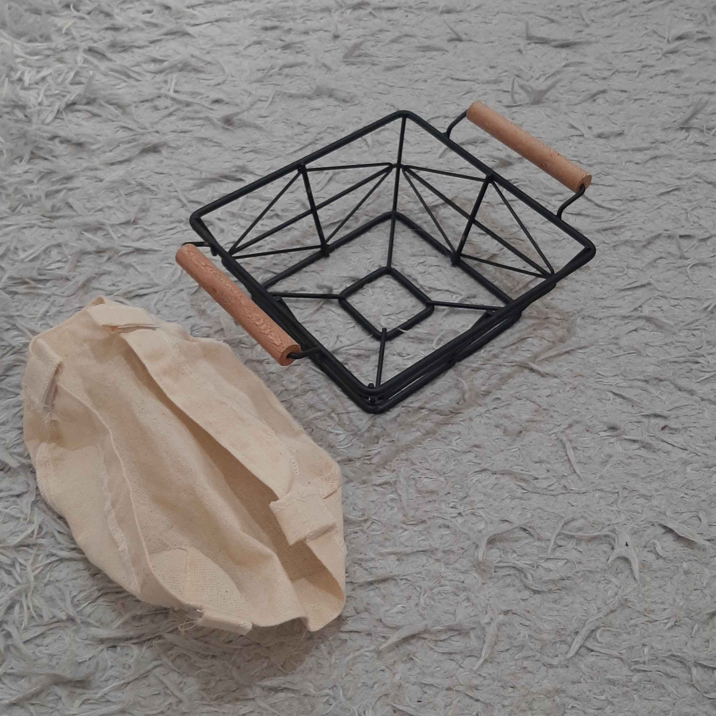 Metal Wire Fruit Basket With Handle And Detachable Cover