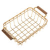 Metal Wire Fruit Basket With Wooden Base Model Lux