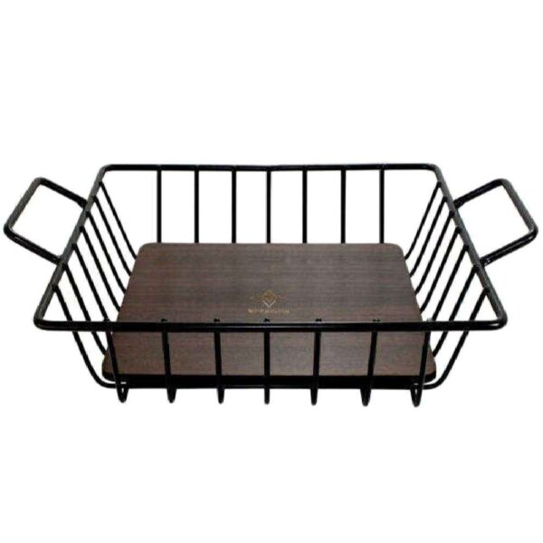 Metal Wire Fruit Basket With Wooden Base Model Valoria