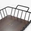 Metal Wire Fruit Basket With Wooden Base Model Valoria
