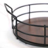 Metal Wire Fruit Basket With Detachable Wooden Base