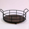 Metal Wire Fruit Basket With Detachable Wooden Base