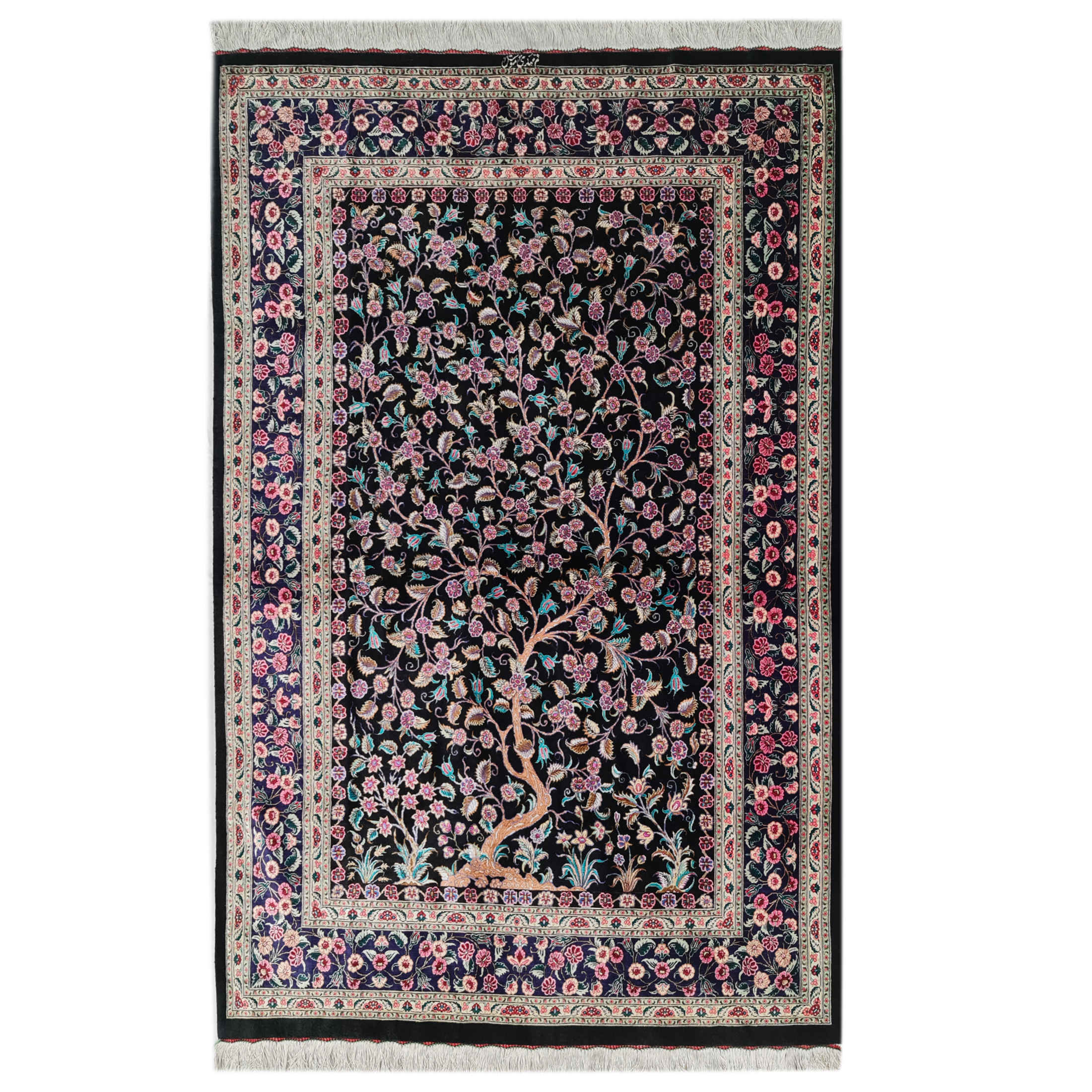 Persian Carpet Hand-Knotted Zanjan Masterpiece Floral Behesht