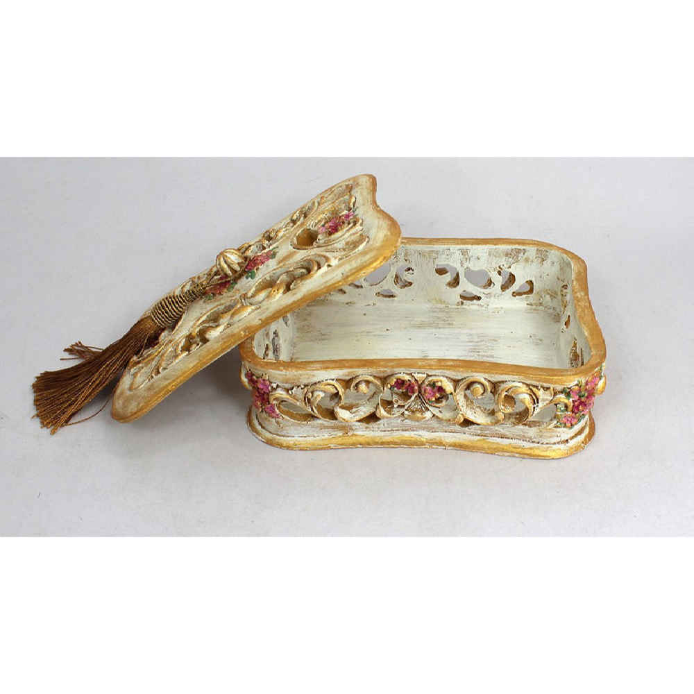 Polyester Jewelry Box With Golden Tassels Model javaher