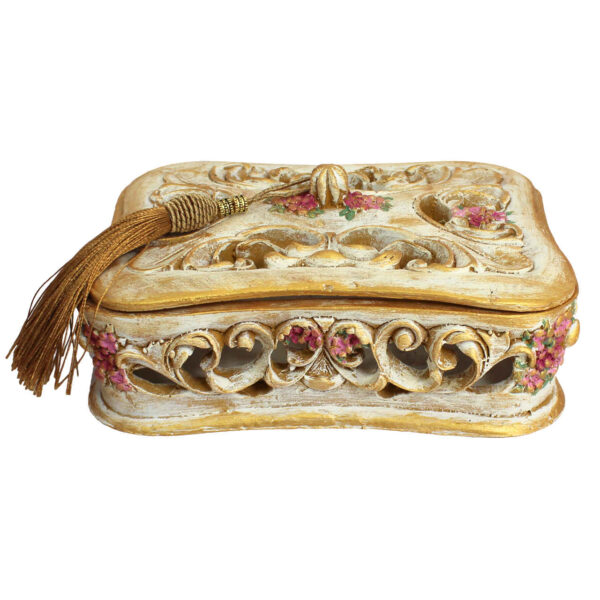 Polyester Jewelry Box With Golden Tassels Model javaher