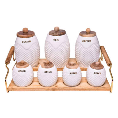 Porcelain Storage Jar – Stylish Storage for Coffee, Tea, & More, Embossed Celina