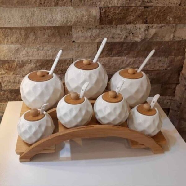 Porcelain Storage Jar - Stylish Storage for Coffee, Tea, & More, Embossed Hadis