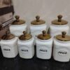Ceramic Embossed Canister Jar for Kitchen Model Mana