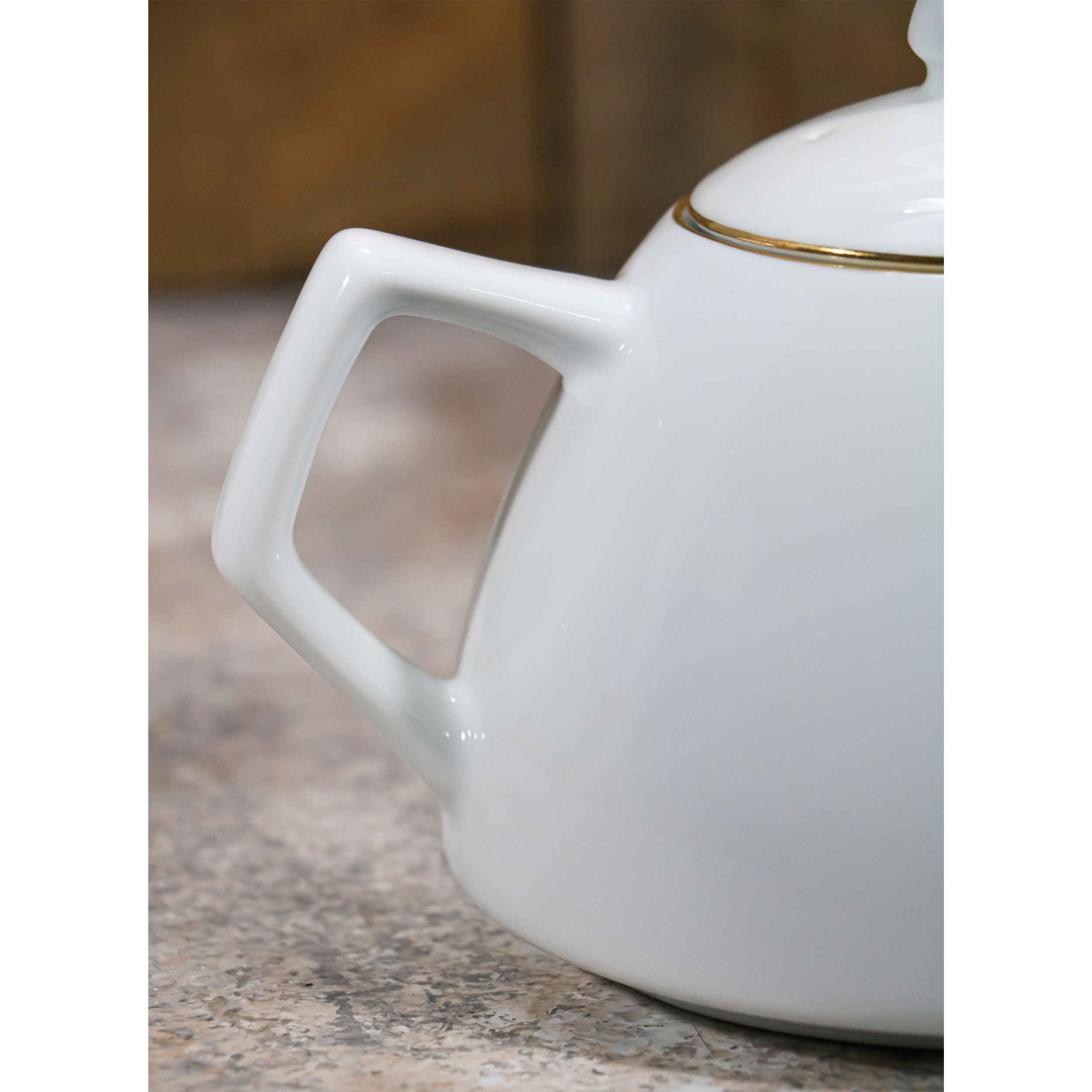 Porcelain Serving Teapot Golden Line Design Royal