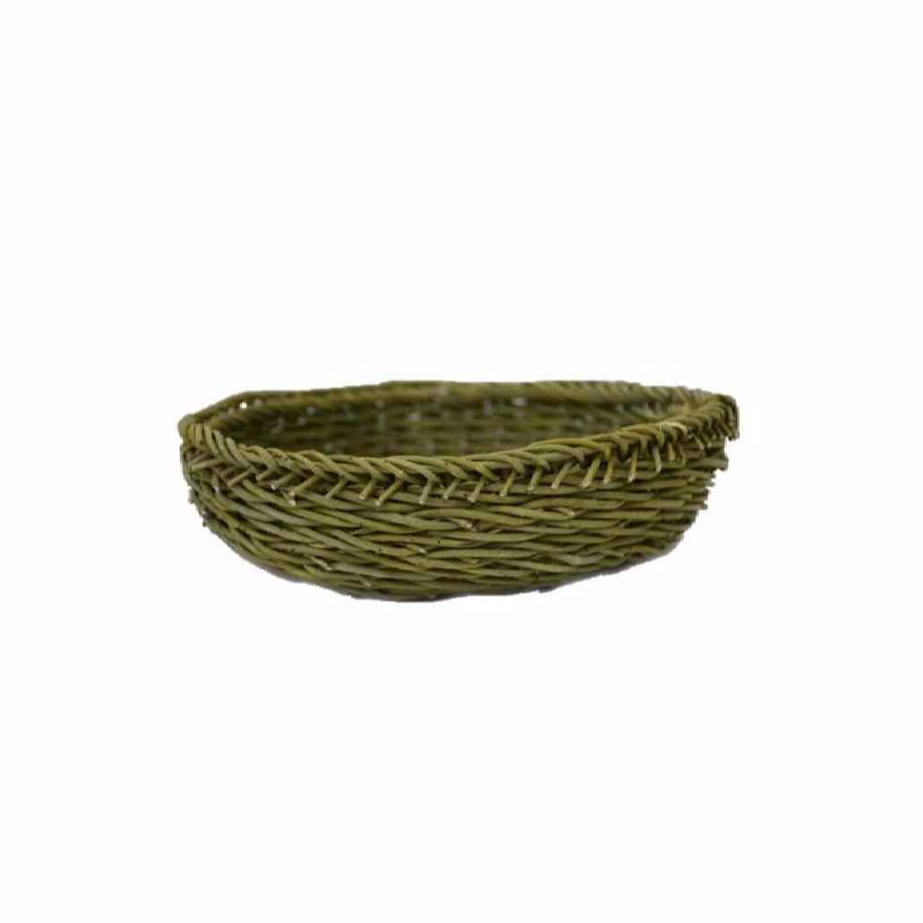 Handwoven Natural Wicker Basket Round Shape