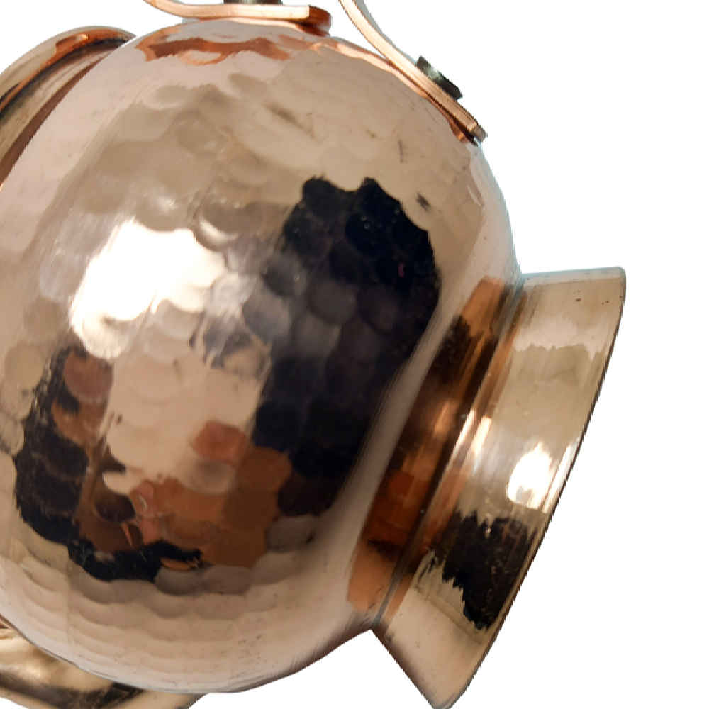 Copper Saffron Infuser Teapot Handcrafted Using Hammering Technique