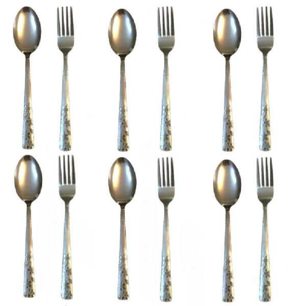 Spoon and Fork Flatware Set Dishwasher Safe 12 Pcs Model Afshan