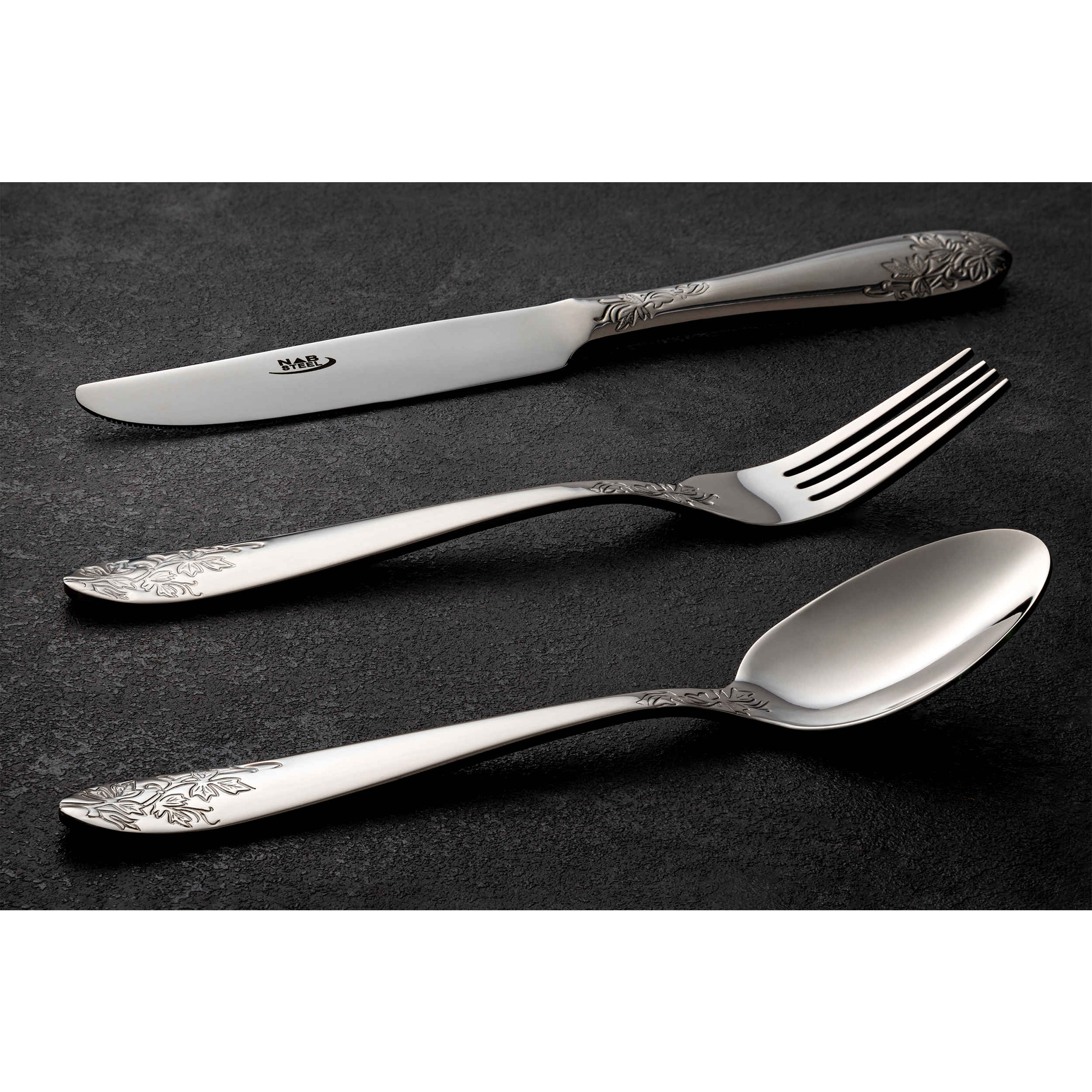 Spoon and Fork Flatware Set Dishwasher Safe 12 Pcs Model Florl