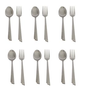 Spoon and Fork Set Flatware Dishwasher Safe 12 Pcs Model Sana