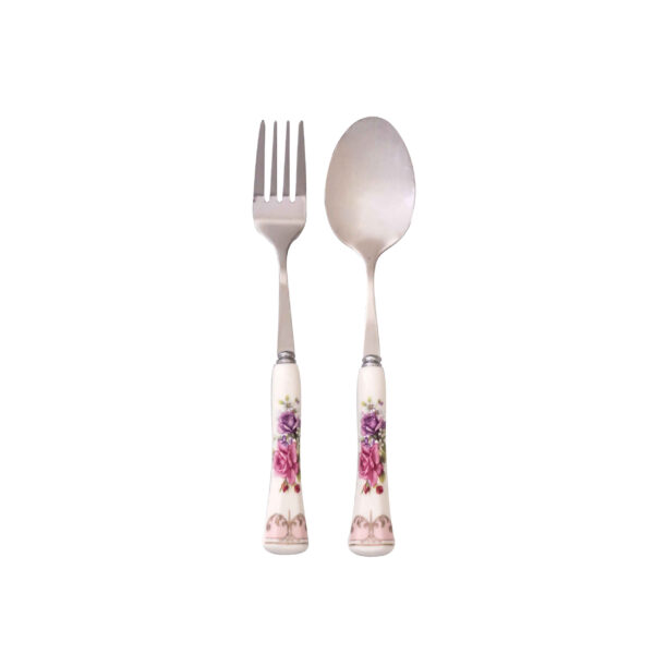 Spoon and Fork Flatware Set with Ceramic-handled Model Bahar