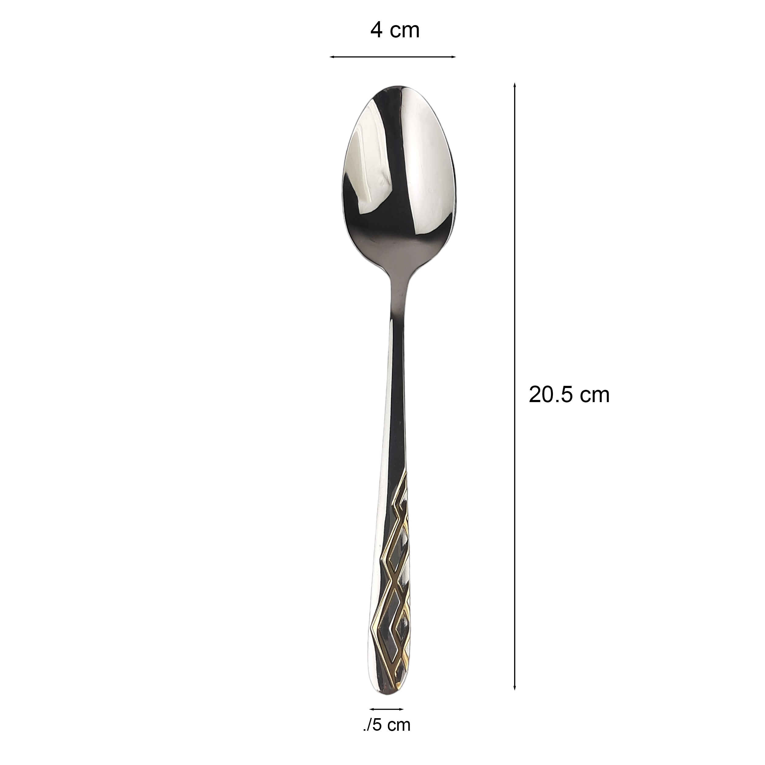 Spoon and Fork Flatware Set Golden Design 12 Pcs Model Linear