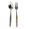 Spoon and Fork Flatware Set Golden Design 12 Pcs Model Mines