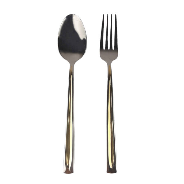 Spoon and Fork Flatware Set Golden Design 12 Pcs Model Paris