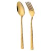 Stainless Steel Spoon and Fork Flatware Set 12 Pcs Model Golden