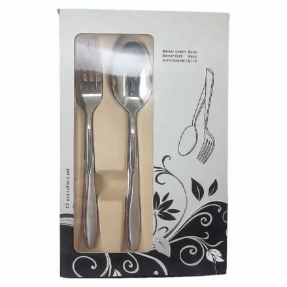 Stainless Steel Spoon and Fork Flatware Set 12 Pcs Model Perans