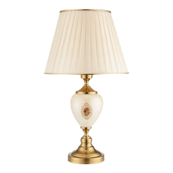 Accent Table Lamp with Fabric Tapered Lampshade Alisa