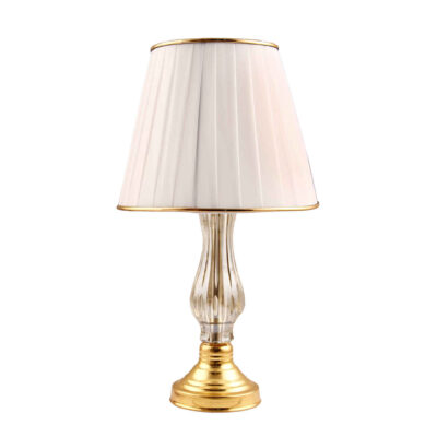 Accent Table Lamp with Fabric Tapered Lampshade Elis
