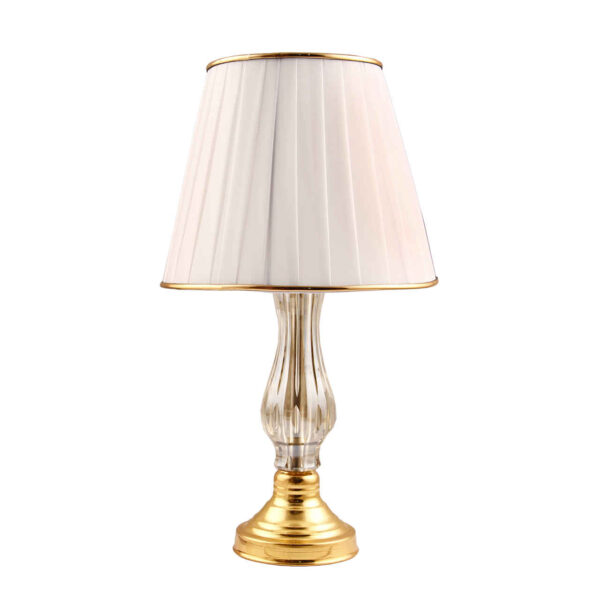 Accent Table Lamp with Fabric Tapered Lampshade Elis