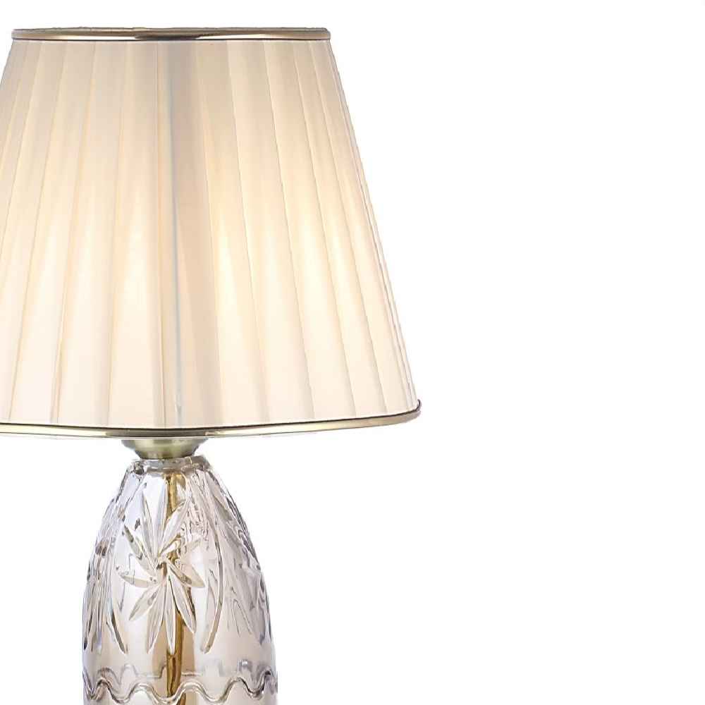 Accent Table Lamp with Fabric Tapered Lampshade Nasim