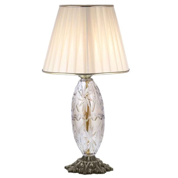 Accent Table Lamp with Fabric Tapered Lampshade Nasim